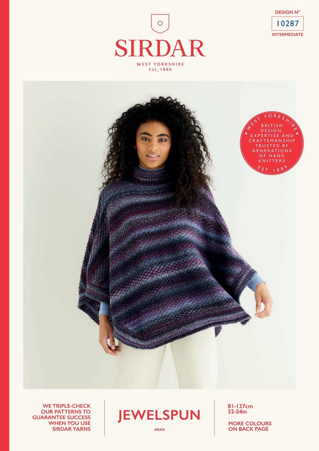 Roll Neck Poncho 10148 pattern by Sirdar